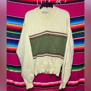 Paloma Wool Yellow/Green St. Pauls V-Neck Jumper Sweater Mohair Alpaca Medium